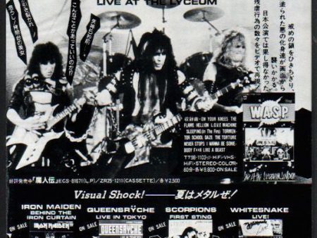 W.A.S.P. 1985 09 Live at The Lyceum Japan video promo ad For Discount