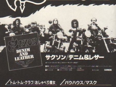 Saxon 1982 02 Denim And Leather Japan album promo ad Sale