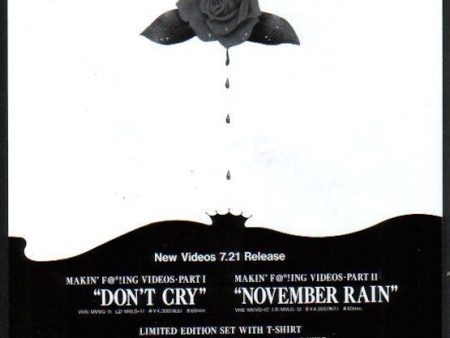 Guns N  Roses 1993 08 Don t Cry   November Rain Japan video promo ad on Sale