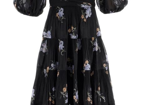 Zimmermann Floral Pleated Midi Dress Supply