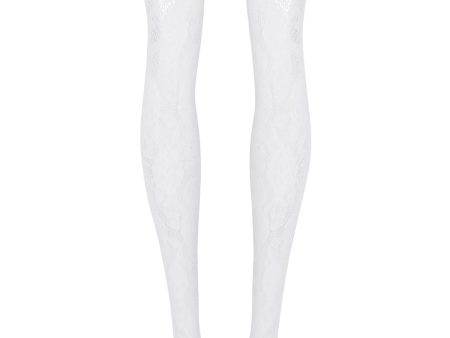 Alessandra Rich Lace Thigh-High Stockings With on Sale