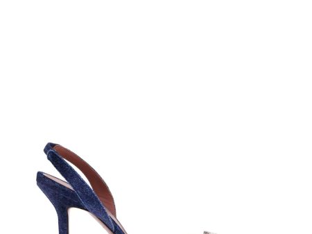 Amina Muaddi Velvet Slingback Beg Online Hot Sale