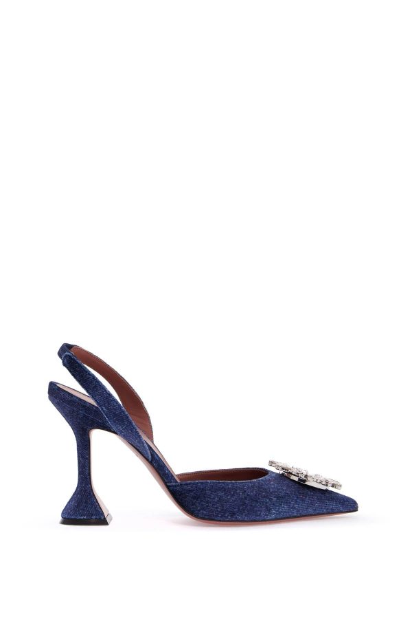 Amina Muaddi Velvet Slingback Beg Online Hot Sale