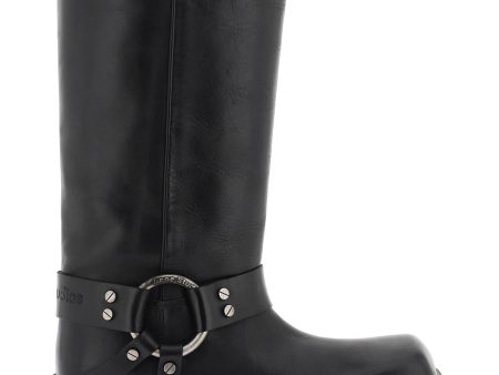 Acne Studios Leather Biker Boots In Online Sale