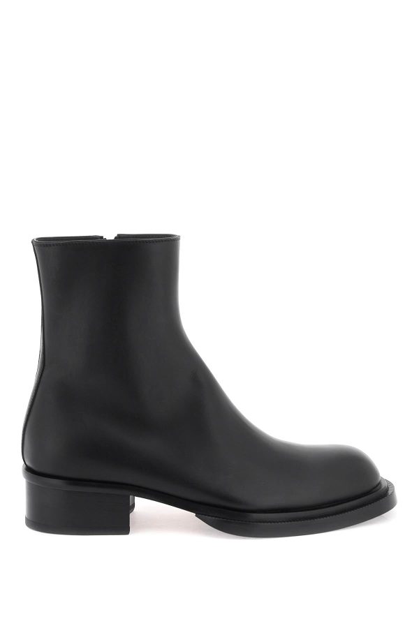 Alexander Mcqueen Cuban Stack Ankle Boots Online Sale