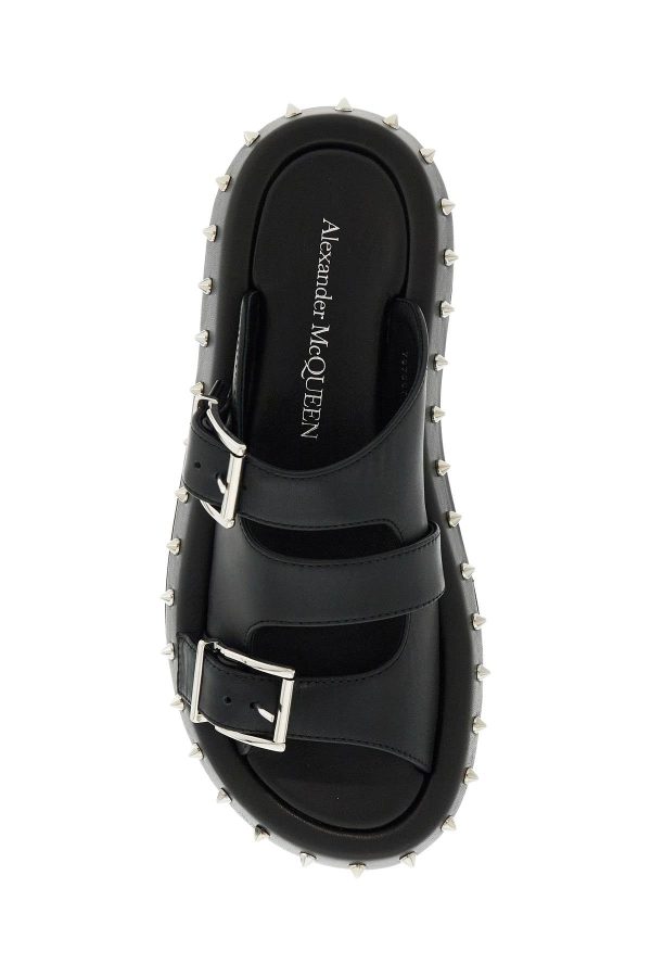 Alexander Mcqueen Leather Punk Slides For Ed Supply