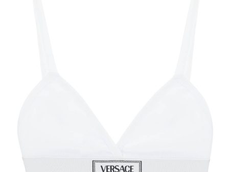 Versace 90S Logo Ribbed Bralette on Sale