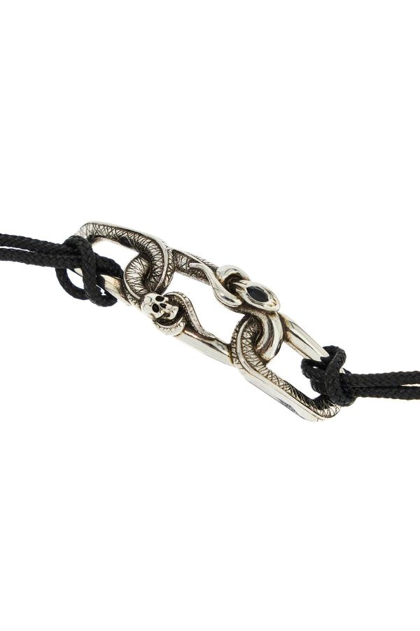 Alexander Mcqueen Snake And Skull Bracelet With Intricate For Discount