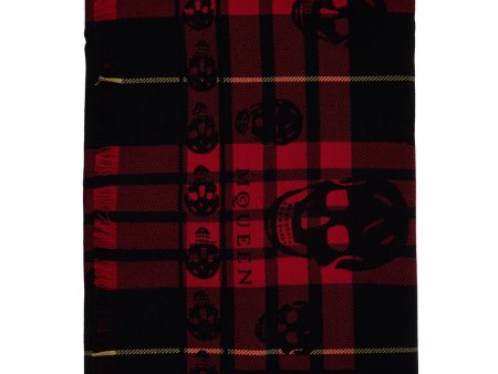 Alexander Mcqueen Tartan Wool Skull Scarf In Cheap