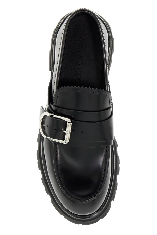 Alexander Mcqueen Brushed Leather Wander Loafers For Online Sale