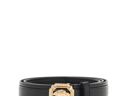 Versace Leather Medusa Belt With Online now