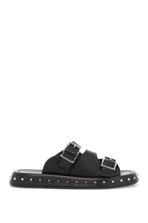 Alexander Mcqueen Leather Punk Slides For Ed Supply