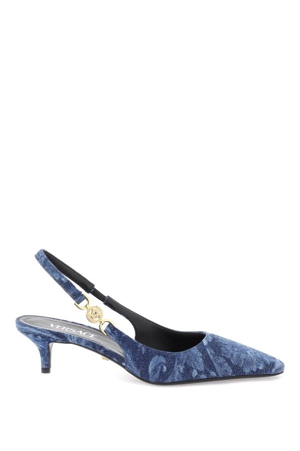 Versace Medusa 95 Barocco Slingback Pumps Discount