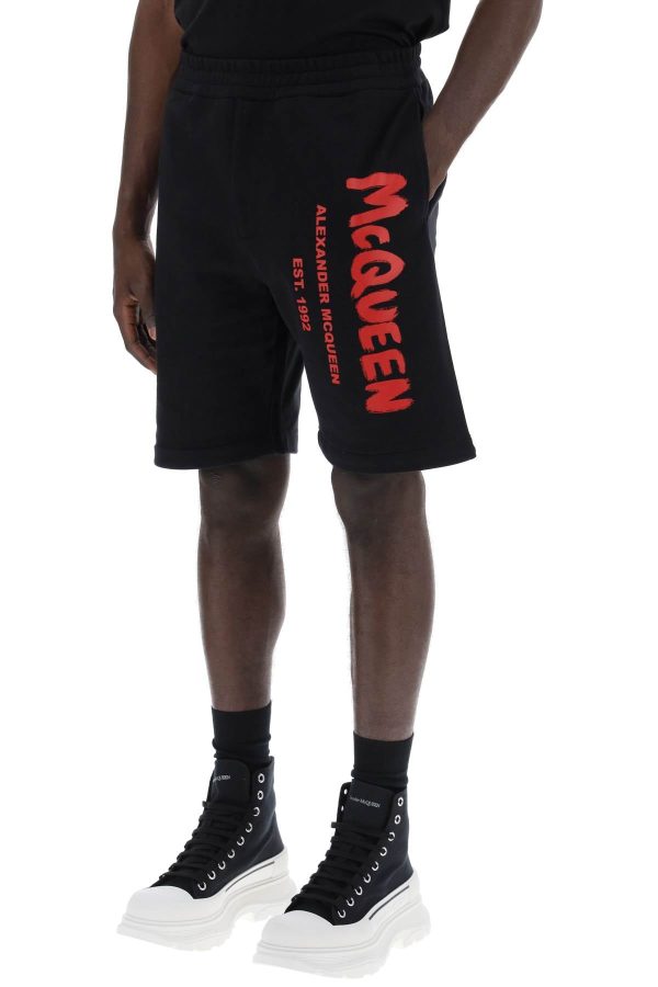 Alexander Mcqueen Jersey Graffiti Sweatshorts Fashion