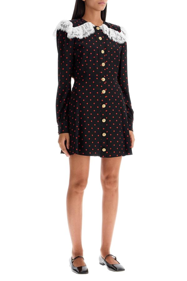 ALESSANDRA RICH Abito Mini In Seta A Pois Online Hot Sale