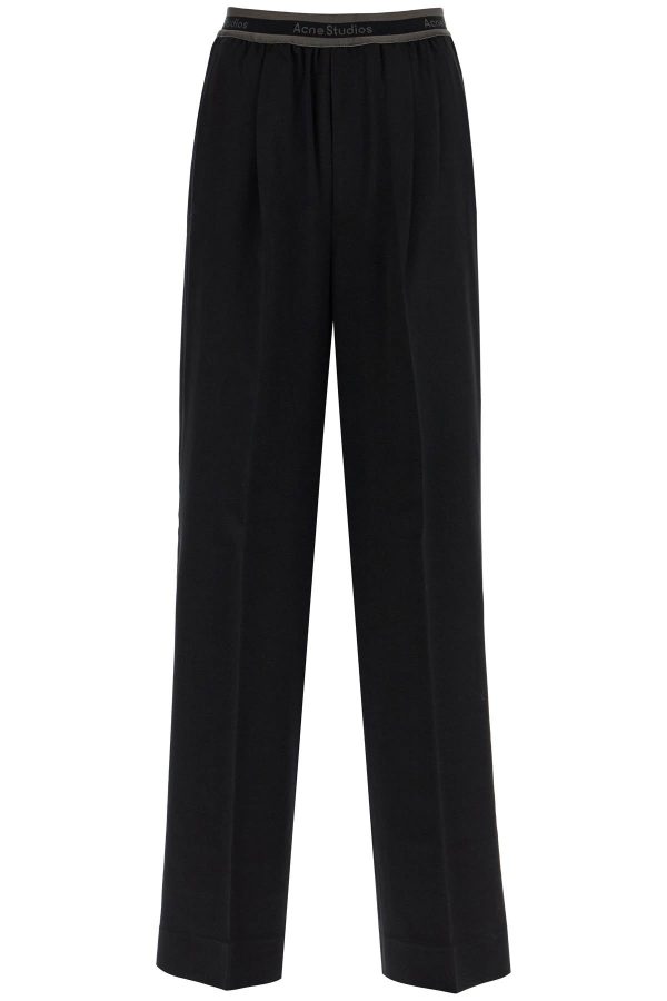 Acne Studios Wide Twill Pants With Elastic Waistband For Cheap