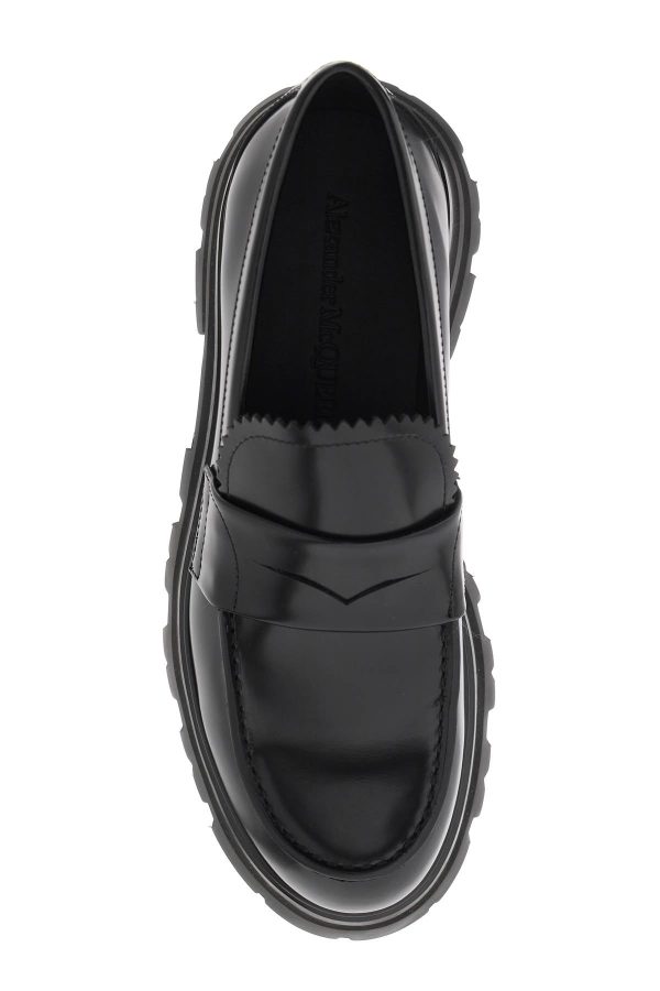 Alexander Mcqueen Brushed Leather Wander Loafers Hot on Sale