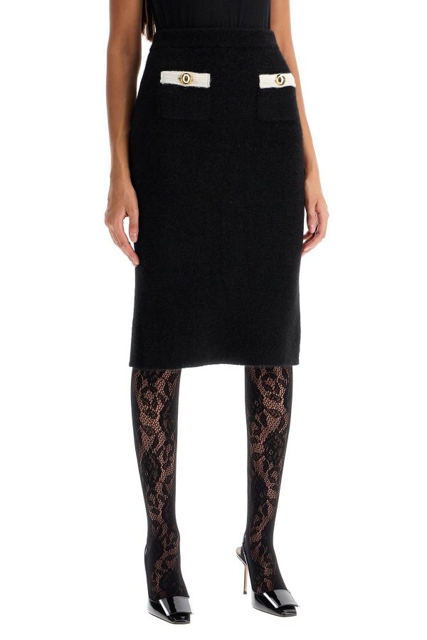 Alessandra Rich Alpaca Midi Skirt on Sale