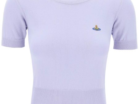 Vivienne Westwood Bea Short-Sleeve Sweater With Orb Embroidery on Sale