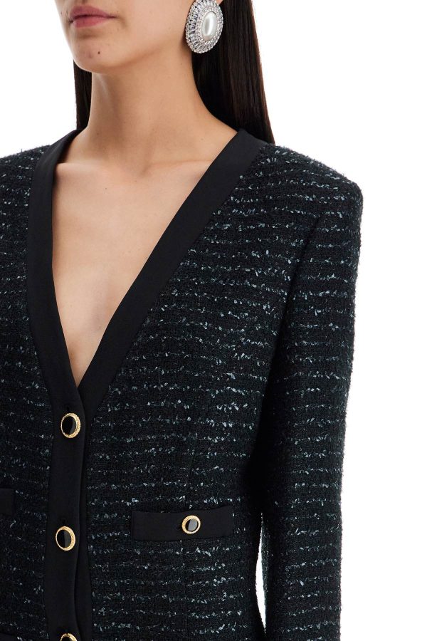 Alessandra Rich Midi Tweed Dress With Sequins Online Hot Sale