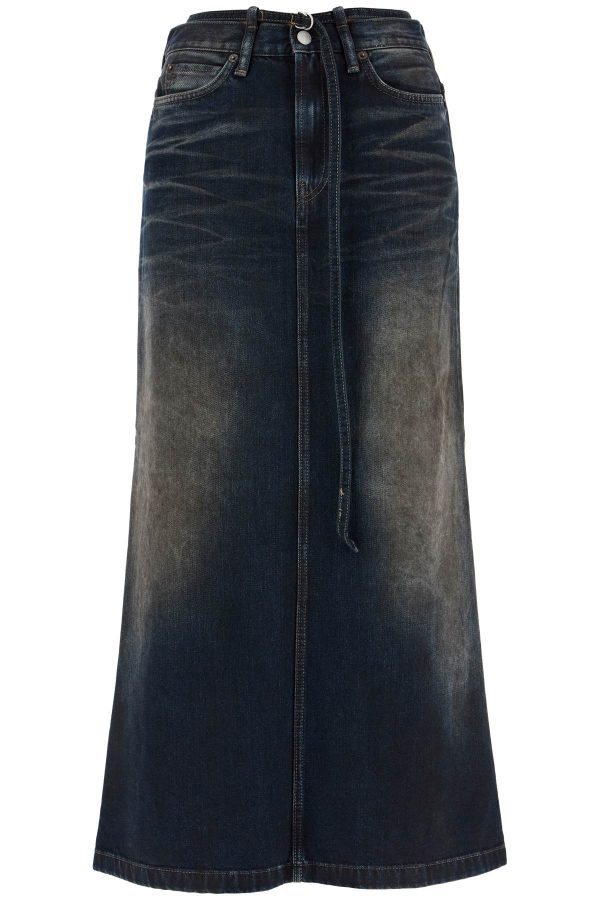 ACNE STUDIOS Maxi Gonna In Denim Con Cinturino In Vita For Sale