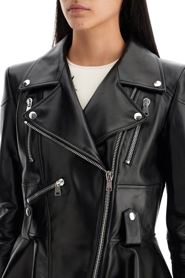 Alexander Mcqueen Peplum Leather Biker Jacket Supply