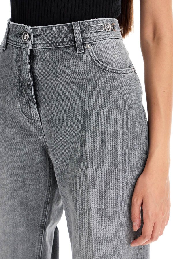 Versace Straight Jeans With Medusa Details Online