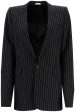 Alexander Mcqueen Striped Jacket With Voluminous Hot on Sale