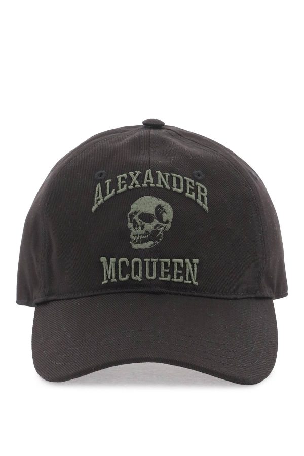 Alexander Mcqueen Varsity Skull Baseball Cap Fashion