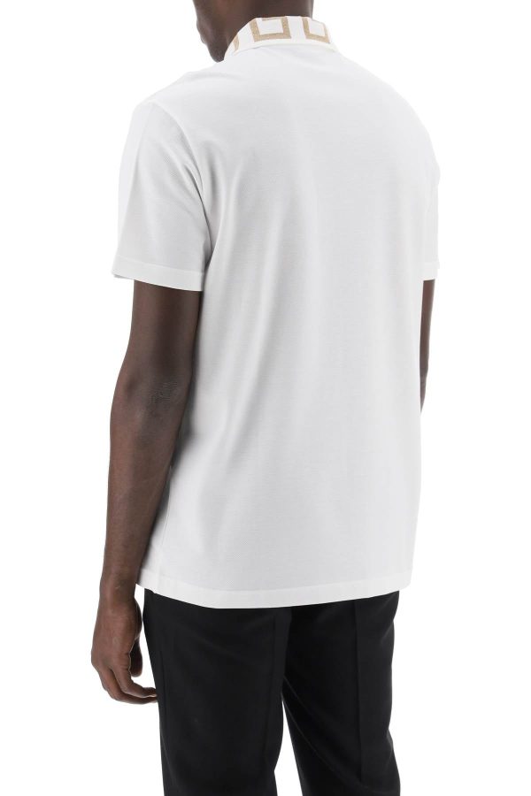 Versace Polo Shirt With Greca Collar Online Sale