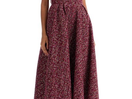 Alessandra Rich Midi Dress In Tweed With Sequ Cheap