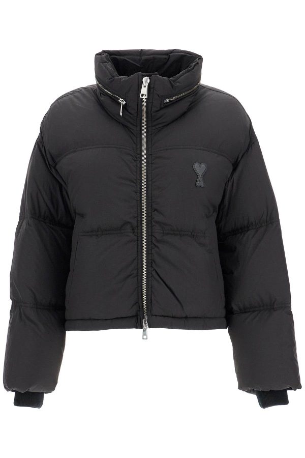 Ami Alexandre Matiussi Down Jacket With Logo Patch Cheap