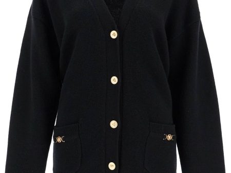 Versace Boxy Wool And Cashmere Cardigan For Discount