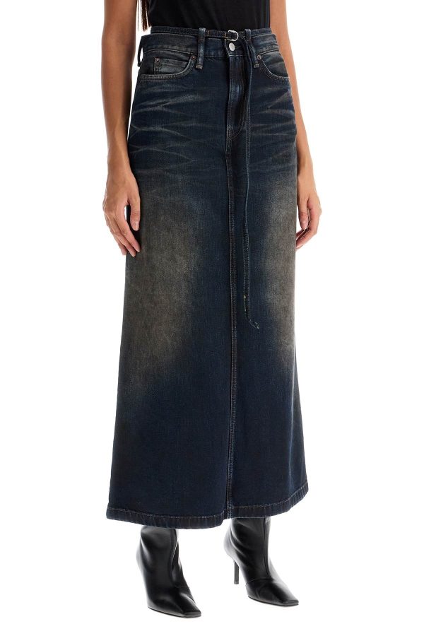 ACNE STUDIOS Maxi Gonna In Denim Con Cinturino In Vita For Sale