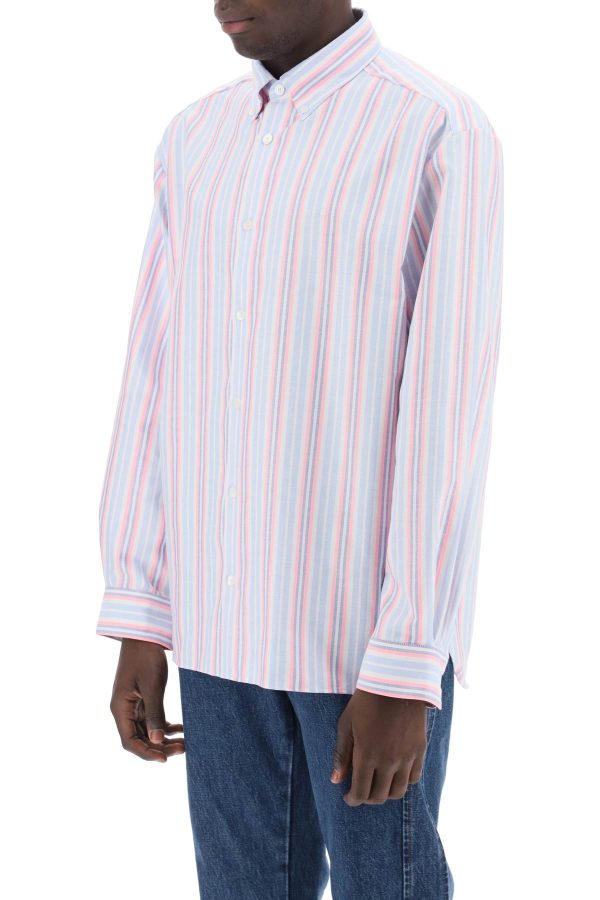 A.P.C. Mathias Striped Oxford Shirt Sale