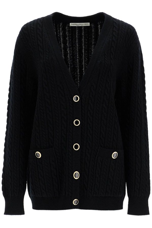 Alessandra Rich Oversized Wool Cardigan Supply