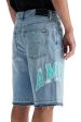 Amiri Denim Logo Varsity Bermuda Shorts Online