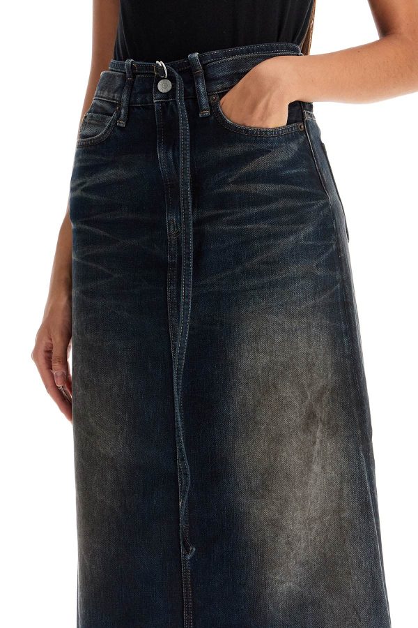 ACNE STUDIOS Maxi Gonna In Denim Con Cinturino In Vita For Sale