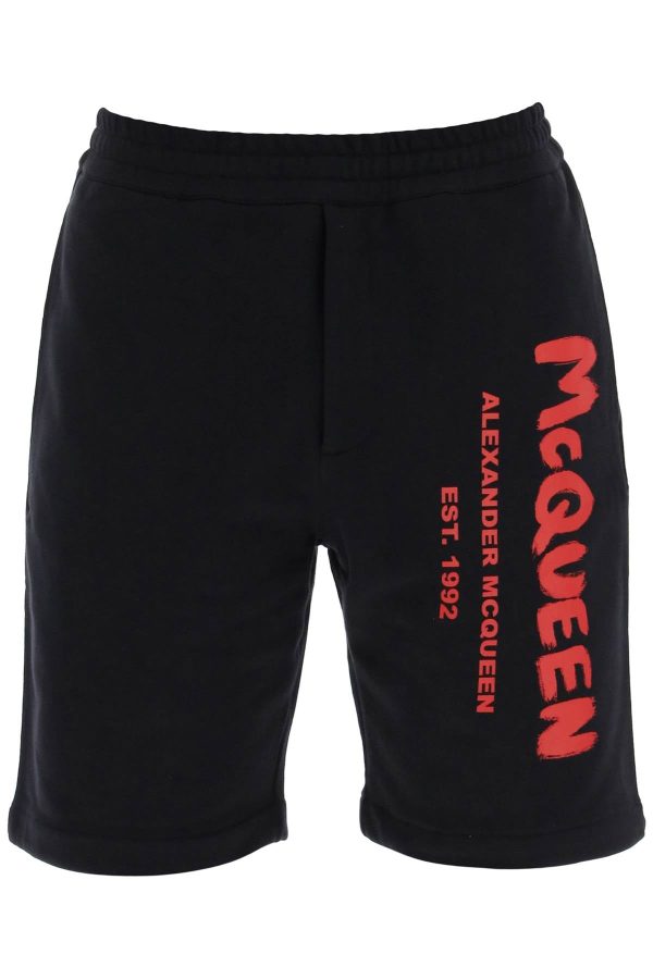 Alexander Mcqueen Jersey Graffiti Sweatshorts Fashion