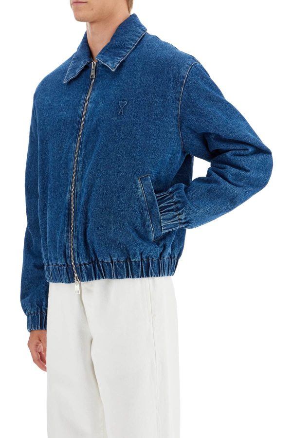 Ami Alexandre Matiussi Denim Bomber Jacket For Online Sale