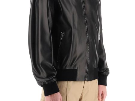 Versace Leather Bomber Jacket Online now