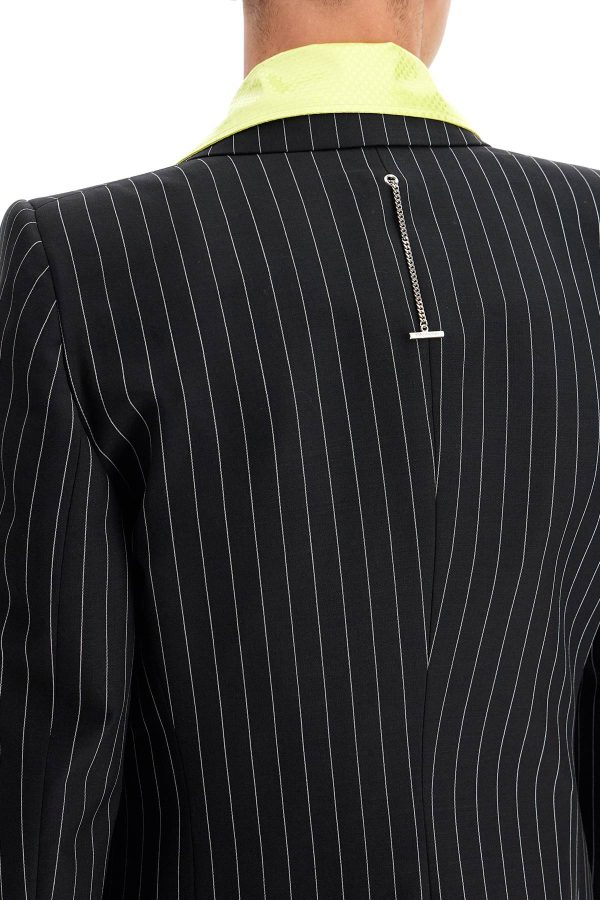 Alexander Mcqueen Striped Jacket With Voluminous Hot on Sale