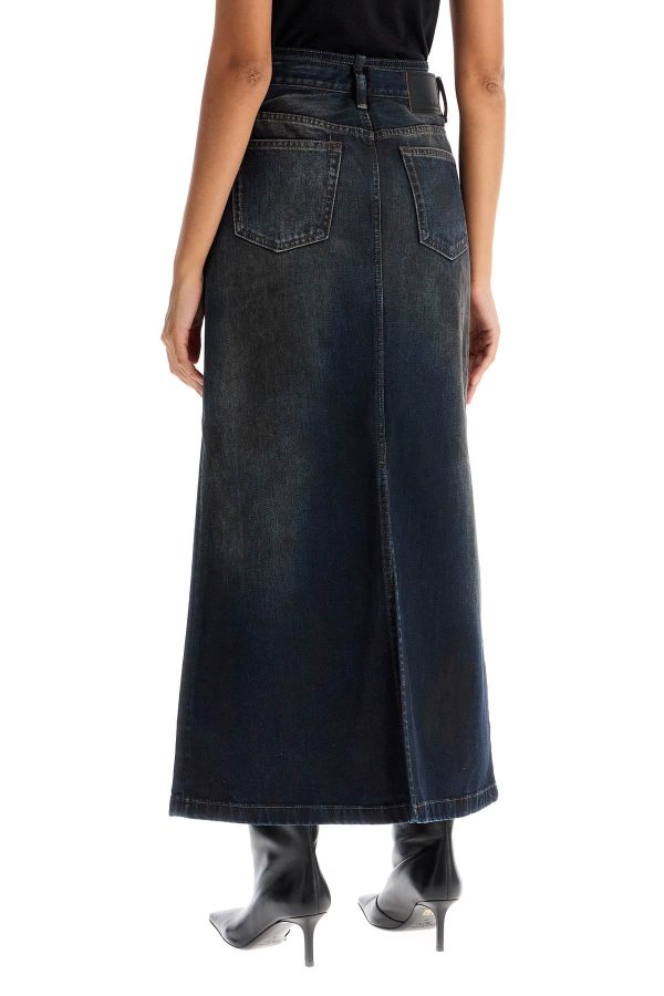 ACNE STUDIOS Maxi Gonna In Denim Con Cinturino In Vita For Sale