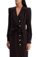 Alessandra Rich Silk Maxi Dress With Polka Dots Discount