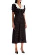 Alessandra Rich Polka Dot Silk Midi Dress Hot on Sale