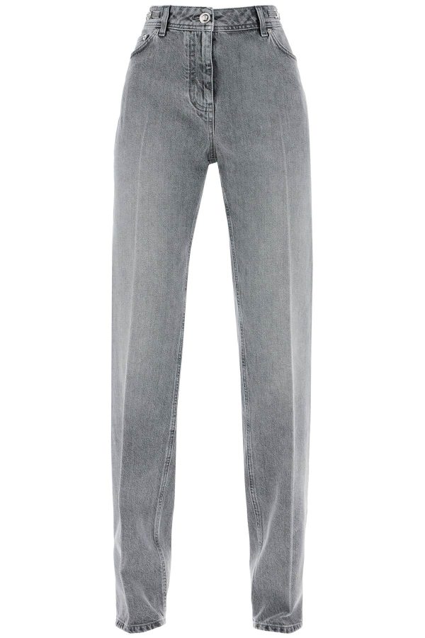 Versace Straight Jeans With Medusa Details Online