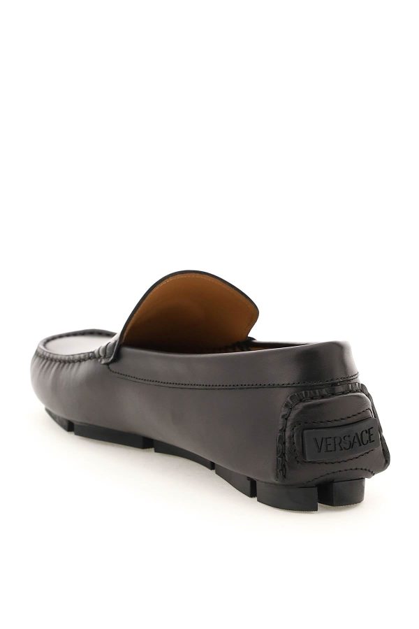 Versace La Medusa Leather Loafers For Sale