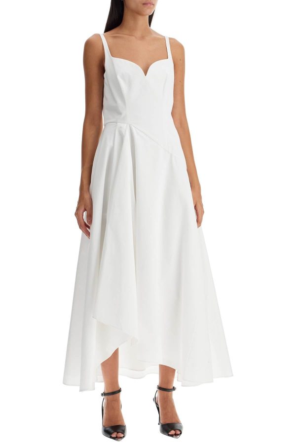 Alexander Mcqueen Midi Dress With Sweetheart Neckline Online Sale