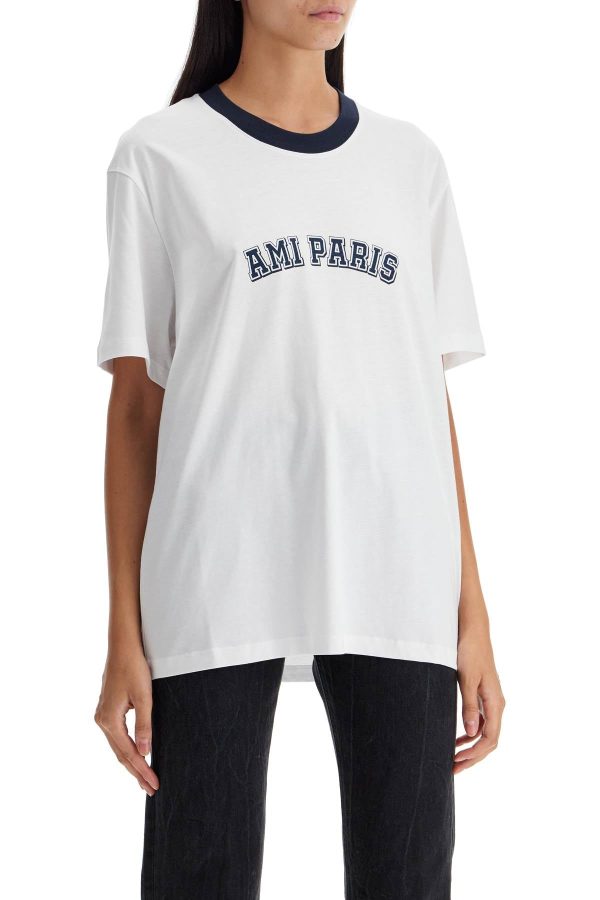 Ami Alexandre Matiussi T-Shirt With Logo Print Online Hot Sale