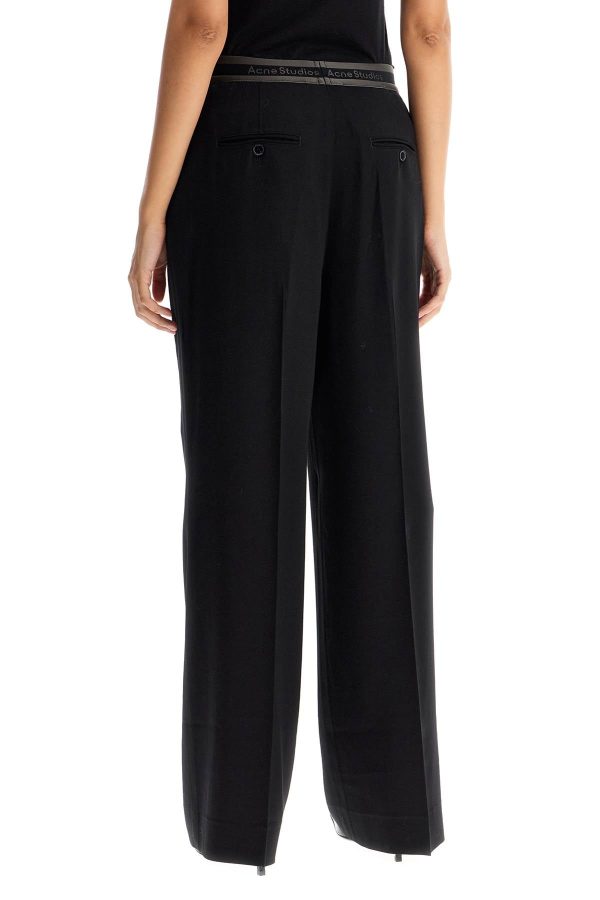 Acne Studios Wide Twill Pants With Elastic Waistband For Cheap